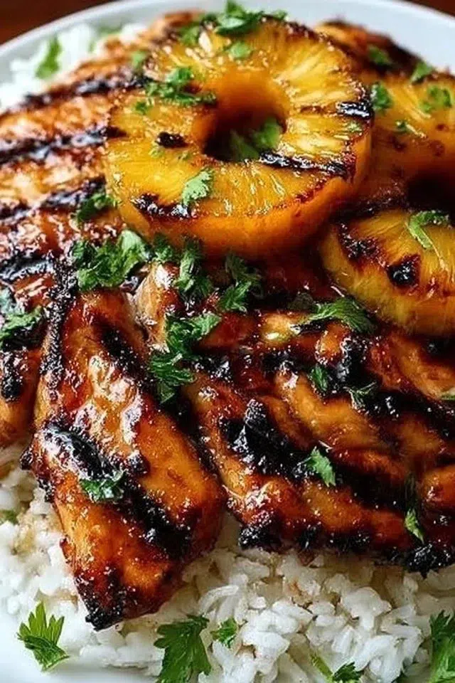 Hawaiian Chicken, Pineapple and Coconut Rice