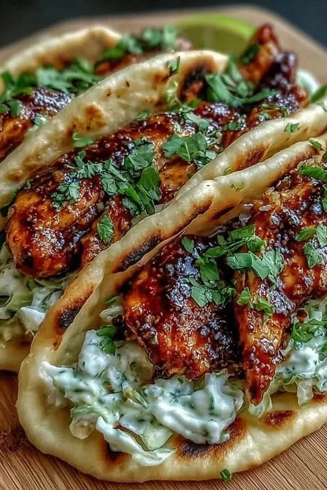 Honey Garlic Naan Chicken Tacos