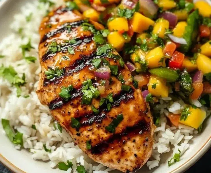 Honey Lime Chicken with Mango Salsa