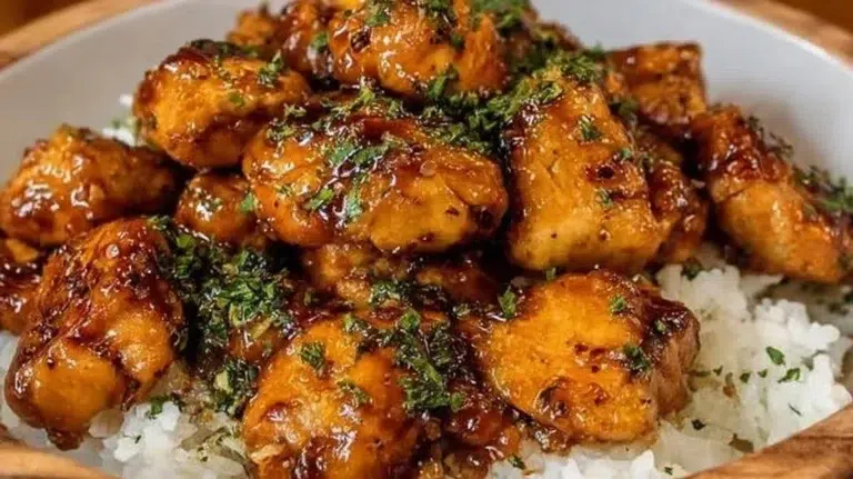 Honey Pepper Chicken served with creamy mac and cheese for a delightful meal