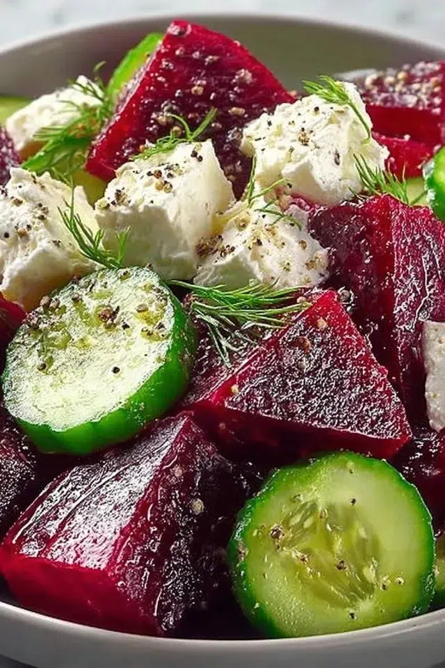Irresistible Beet Feta Salad with Cucumber and Dill