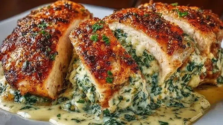 Delicious stuffed chicken recipe inspired by Ruth's Chris restaurant