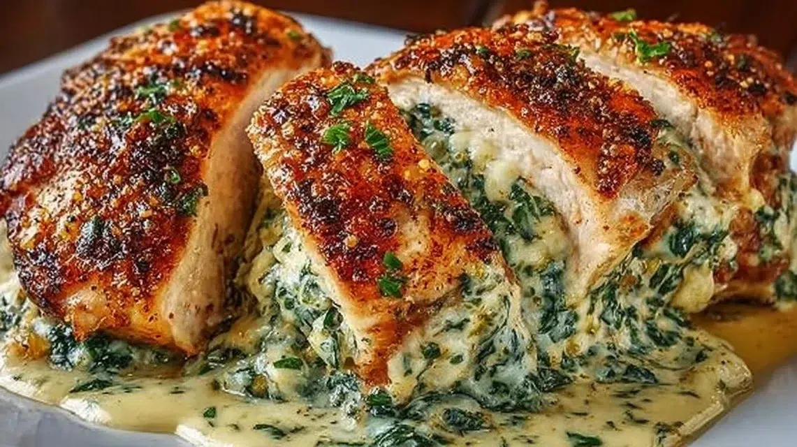 Delicious stuffed chicken recipe inspired by Ruth's Chris restaurant