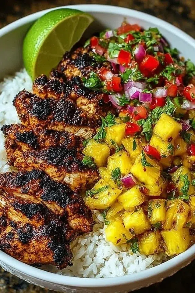 Jerk Chicken Bowl with Pineapple Salsa