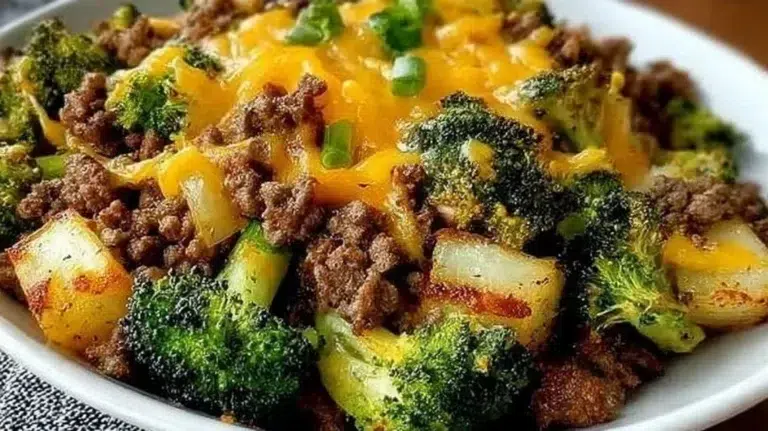 Delicious keto hamburger broccoli skillet recipe for low-carb meals