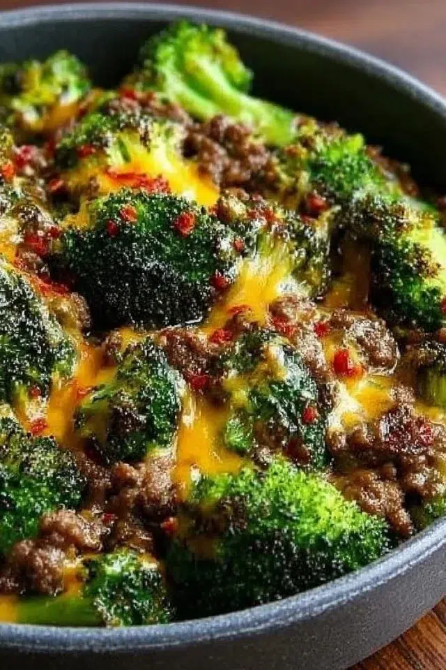 Keto Hamburger Broccoli Skillet