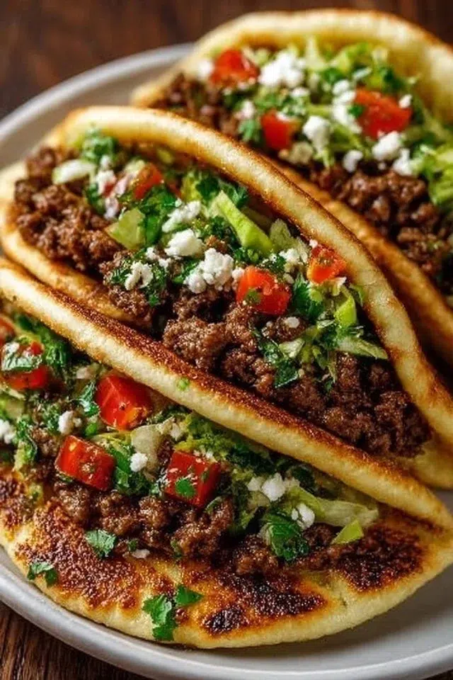 Mediterranean Ground Beef Pita Pockets