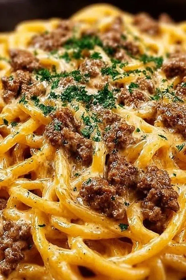 One-Pot Creamy Beef and Garlic Butter Pasta