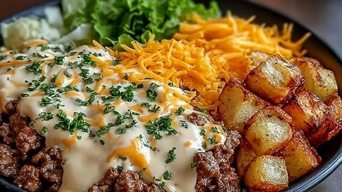 Delicious Smash Burger Bowl with juicy patties and fresh toppings