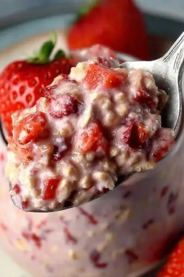 Strawberries and Cream Overnight Oats