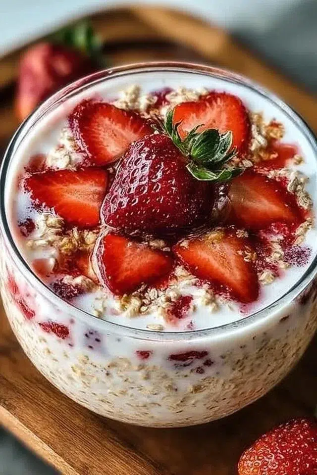 Strawberry Yogurt Overnight Oats
