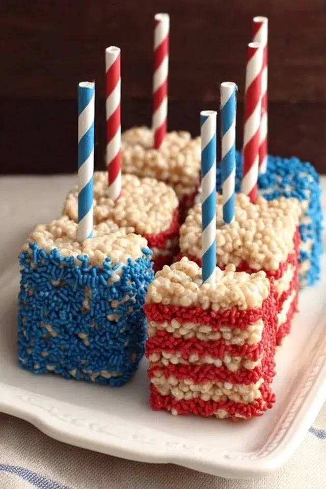 American Flag Rice Krispie Treats