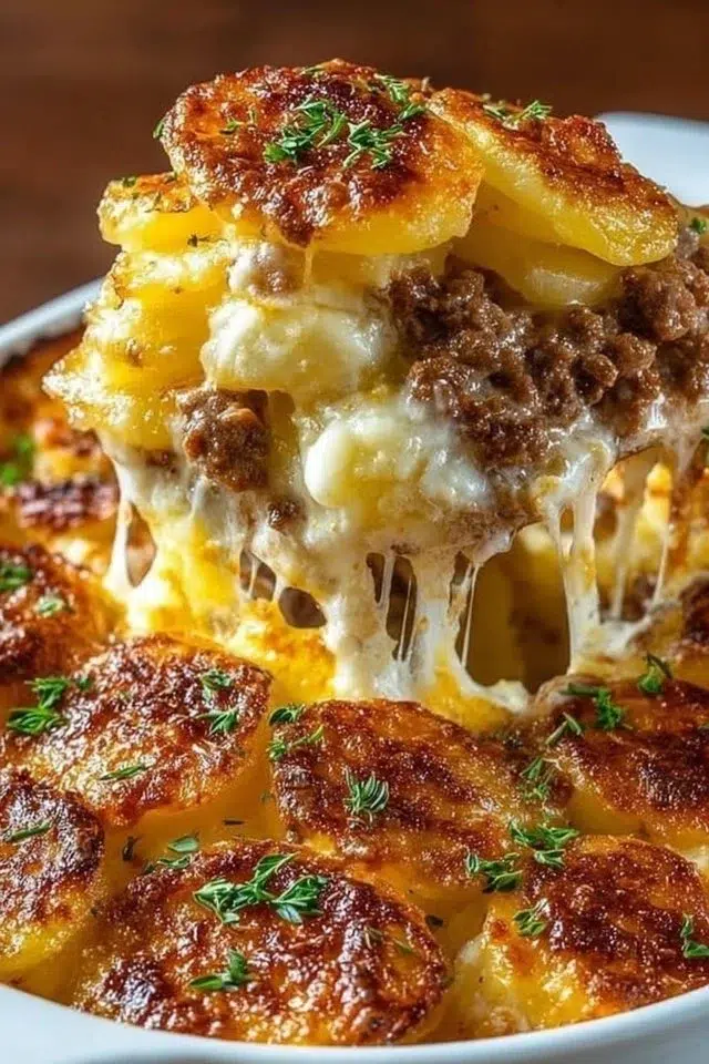 Cheesy Hamburger Potato Casserole