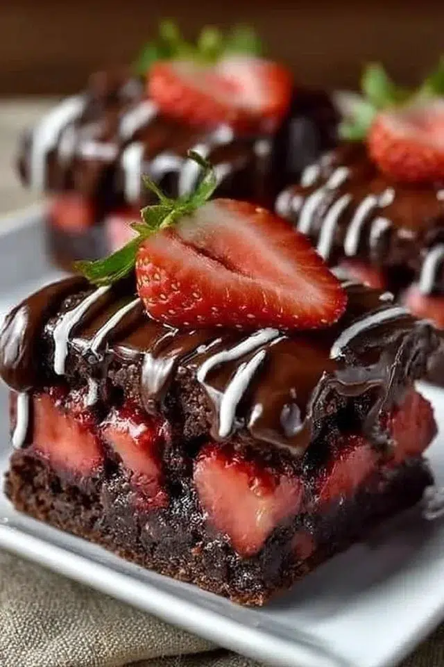 Chocolate Covered Strawberry Brownies