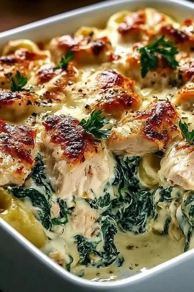 Creamy Chicken and Spinach Casserole