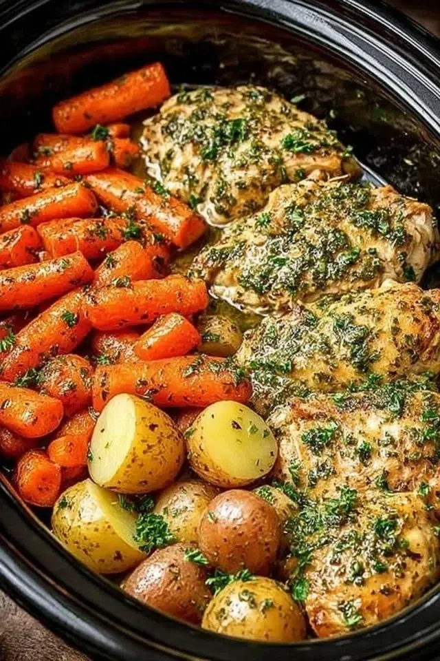 Crockpot Garlic Herb Chicken