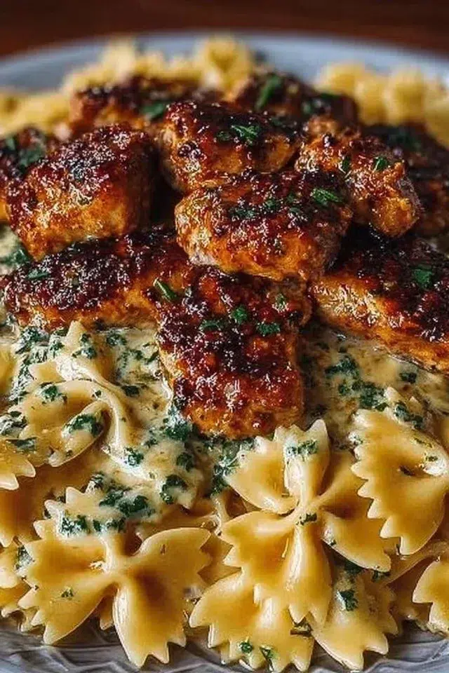 Dreamy Garlic Butter Chicken and Bowtie Pasta
