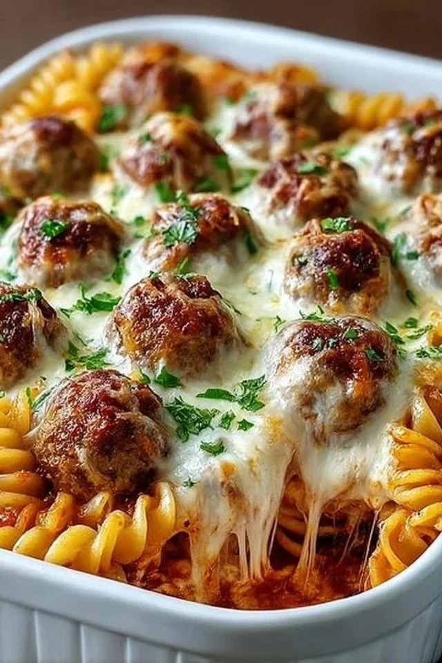 Dump and Bake Meatball Casserole