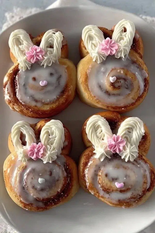Easter Bunny Cinnamon Rolls