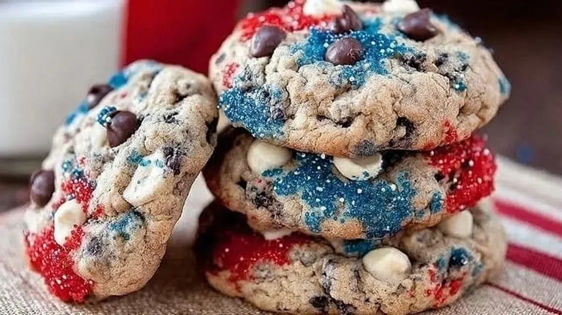 Delicious Fireworks Cookies and Cream Cookies on a festive platter