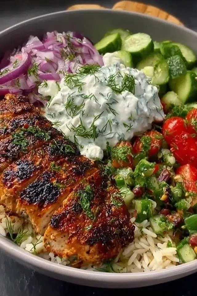 Greek Chicken & Rice Bowl