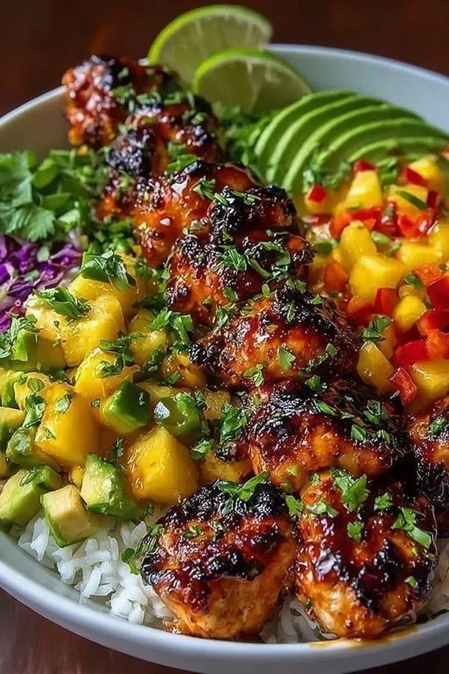 Grilled Maple Sriracha Chicken Bites Bowl