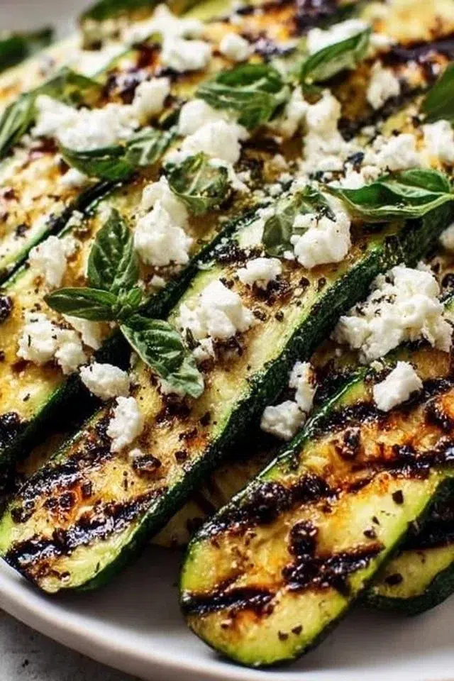 Grilled Zucchini With Goat Cheese, Basil & Honey