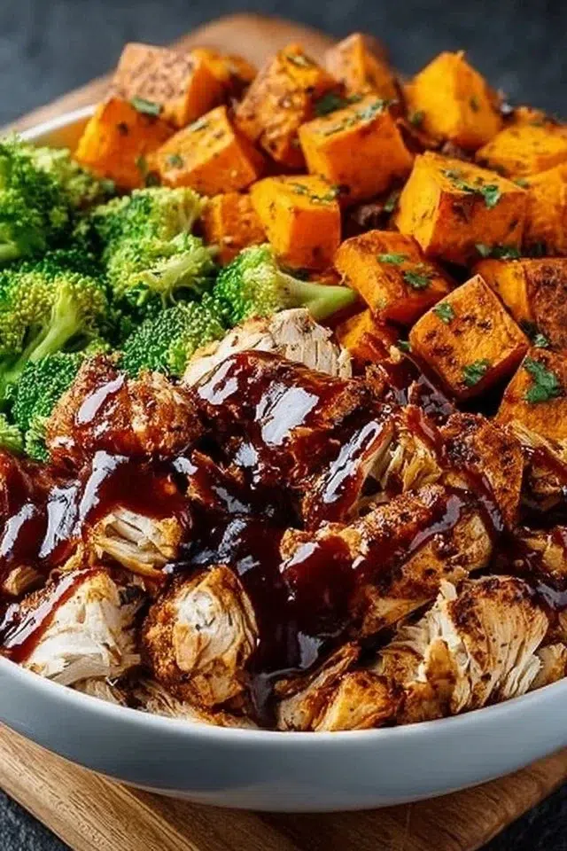 Healthy BBQ Chicken Sweet Potato Bowl