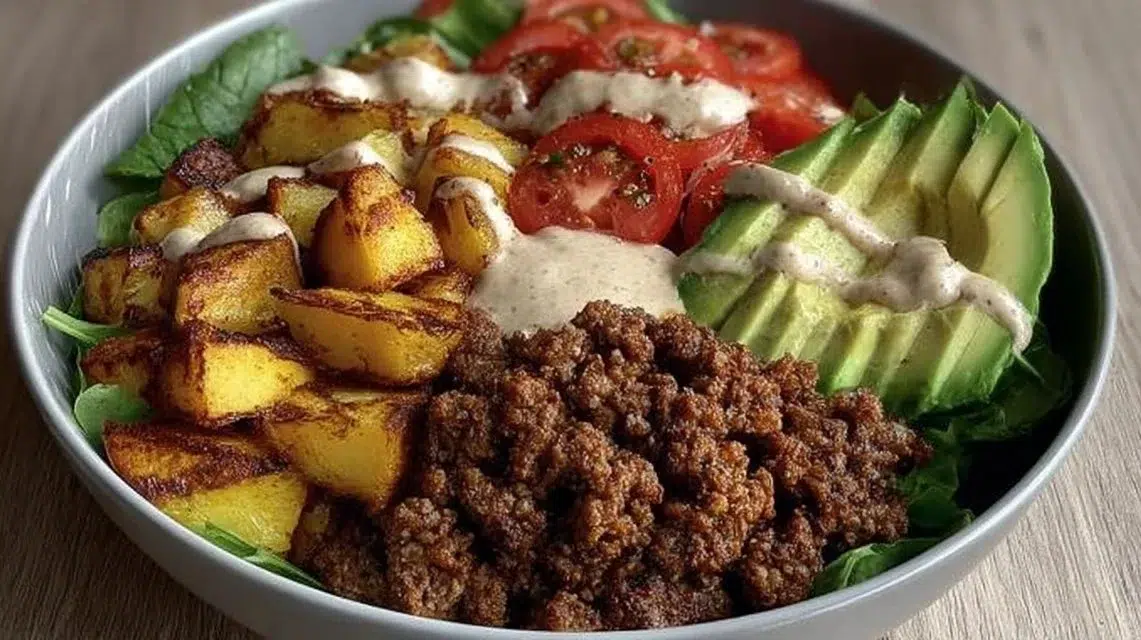 A delicious healthy burger alternative with fresh ingredients and flavorful toppings.