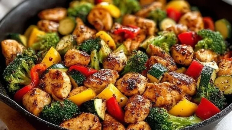 Healthy chicken and vegetables skillet dish for nutritious meals