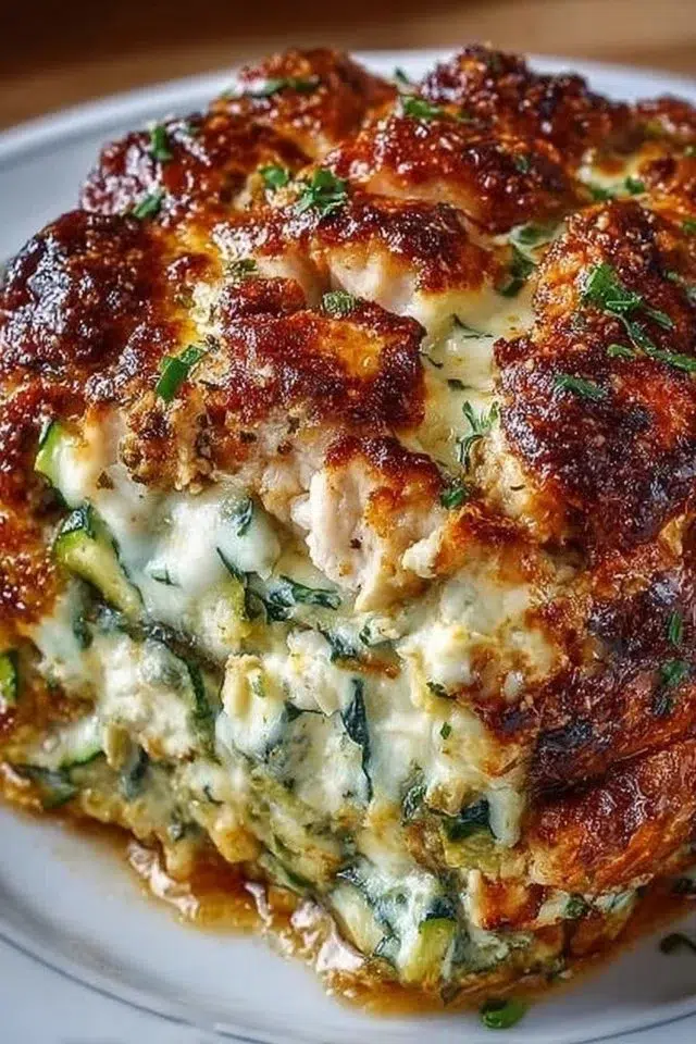 High Protein Chicken Zucchini Bake