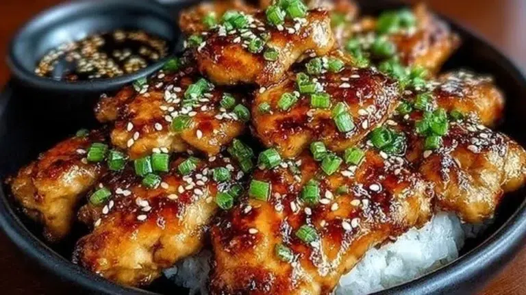 Tasty Korean chicken breasts served with vegetables and sauce