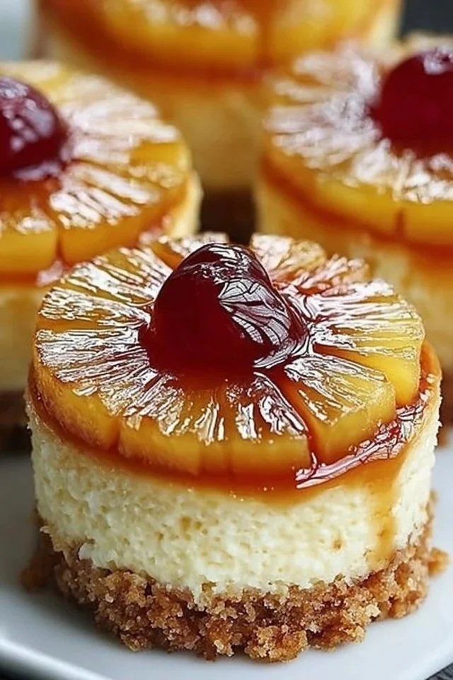 Mini Pineapple Upside-Down Cheesecakes