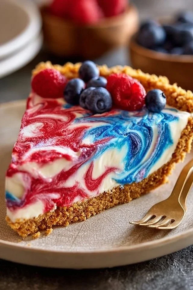 No-Bake 4th of July Swirl Pie