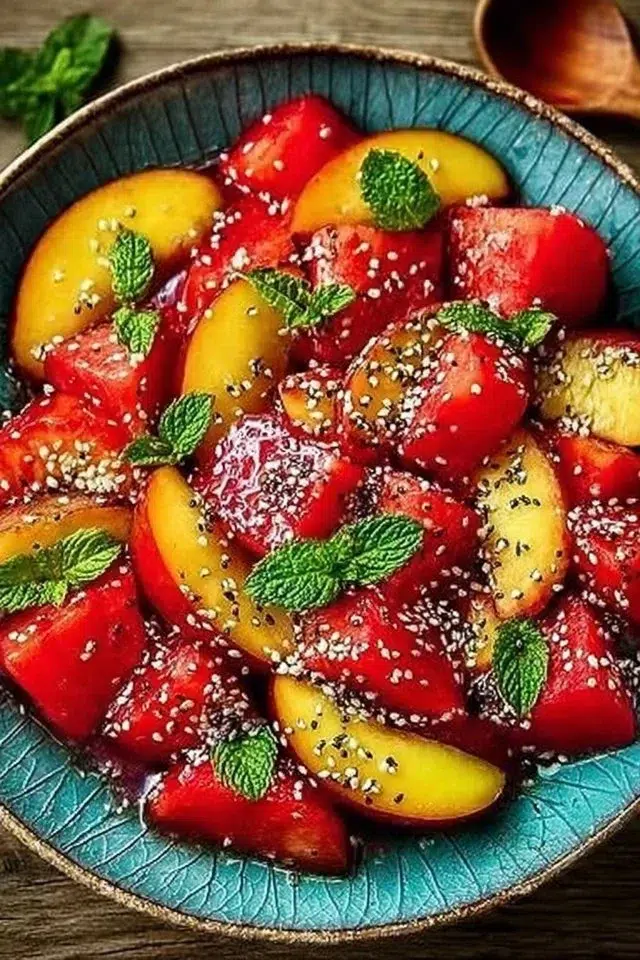 Peach and Watermelon Salad