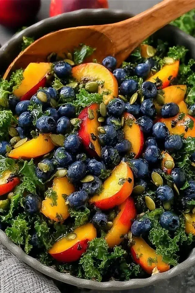 Peach Blueberry Kale Salad