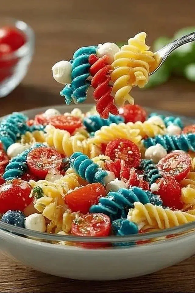 Red White and Blue Pasta Salad