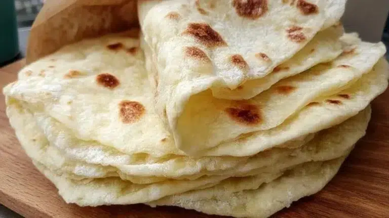 Homemade sourdough tortillas made from sourdough discard