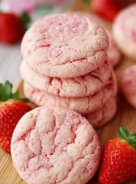 Strawberry Cake Mix Cookies
