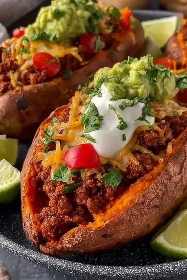 Taco Stuffed Sweet Potatoes