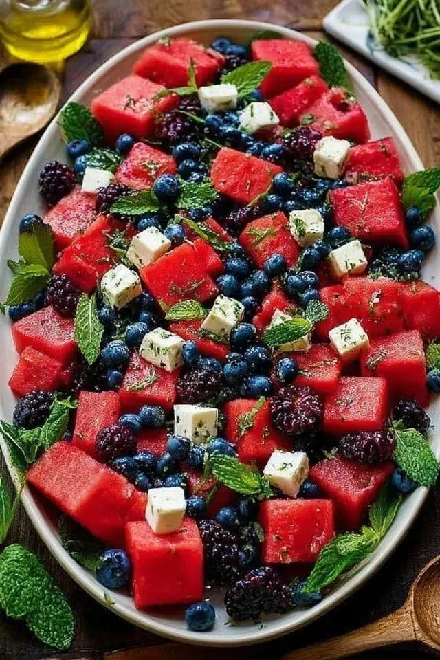 Watermelon Blueberry Salad