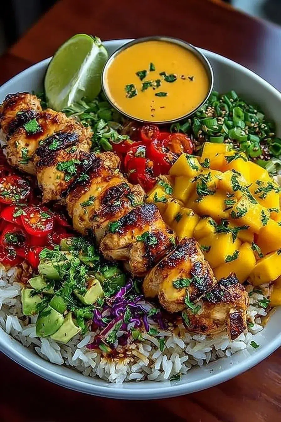 30-Minute Chicken Mango Rice Bowl