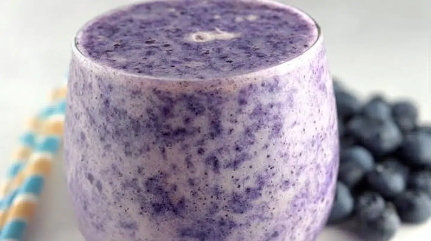 Blueberry banana protein smoothie for muscle recovery
