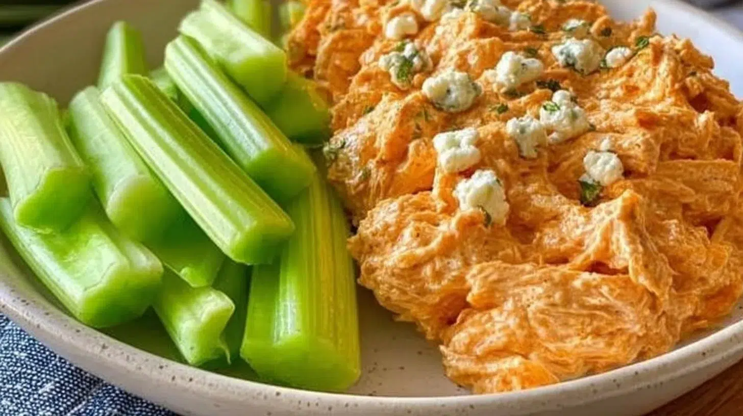 Buffalo Chicken Salad with fresh vegetables and spicy dressing