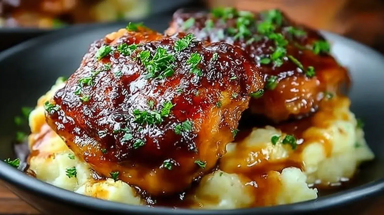 Deliciously cooked chipotle honey chicken thighs, juicy and flavorful on a plate