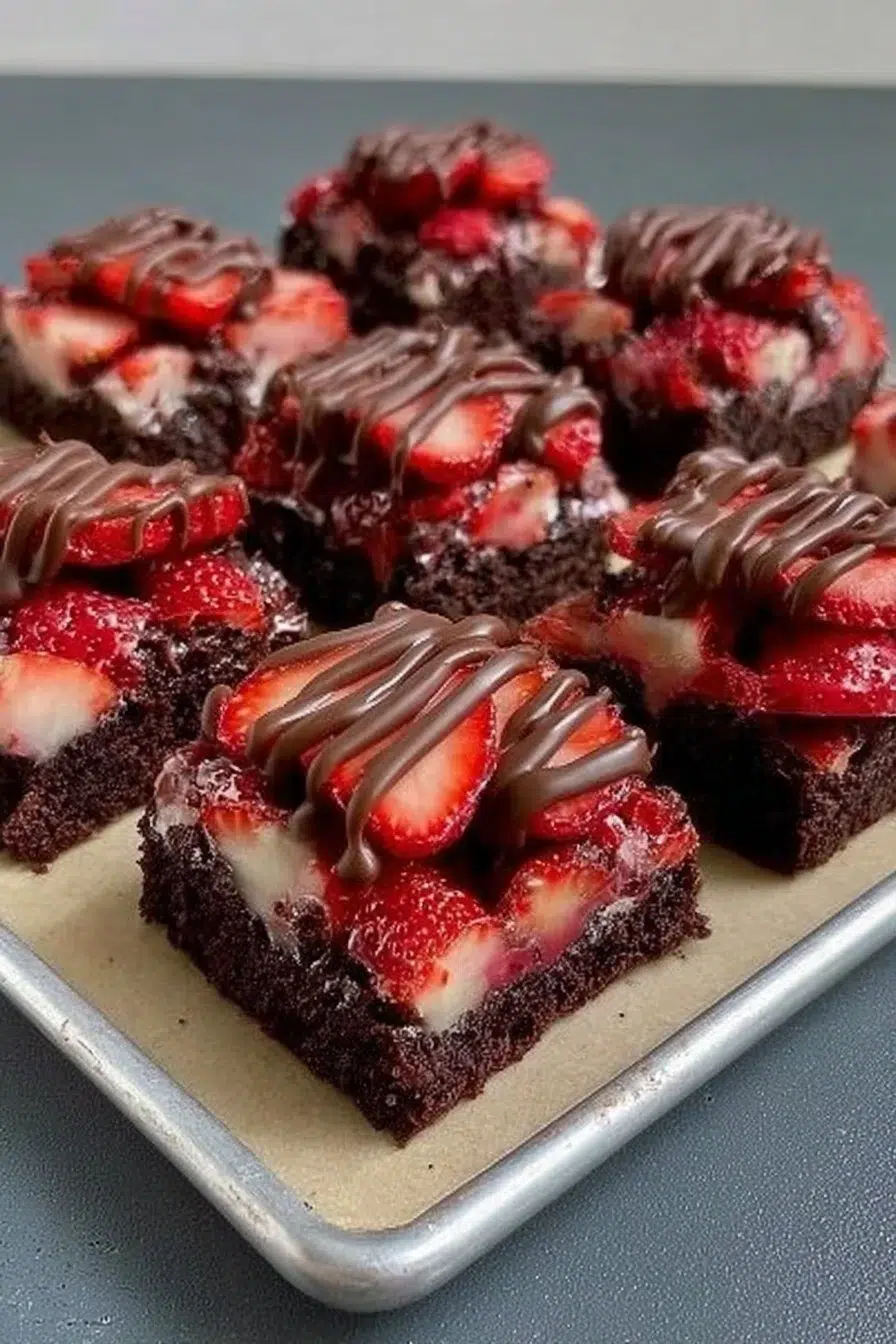Chocolate Covered Strawberry Brownies