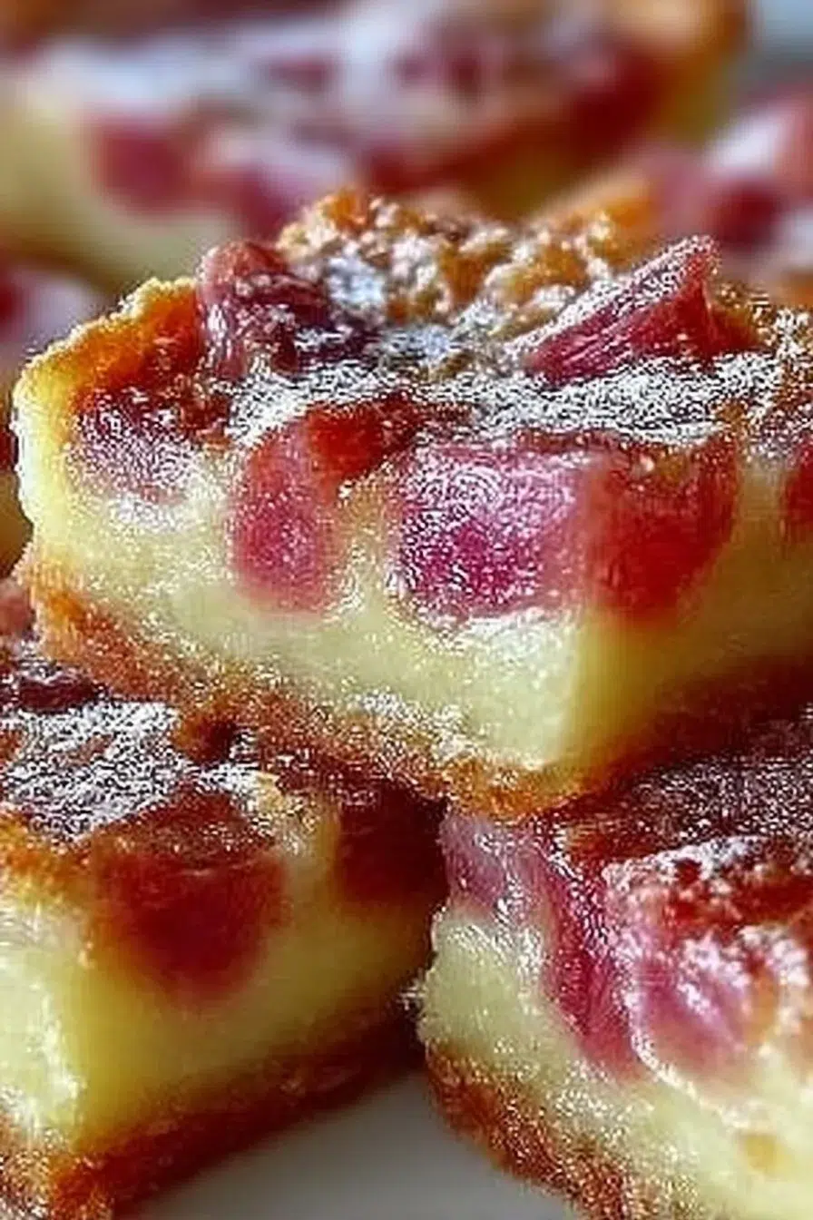 Classic Rhubarb Custard Bars
