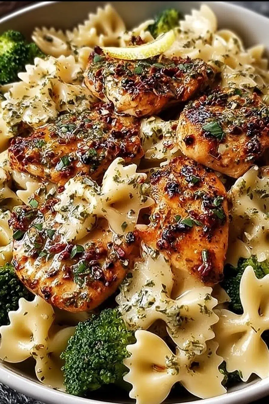Cowboy Butter Lemon Bowtie Chicken with Broccoli