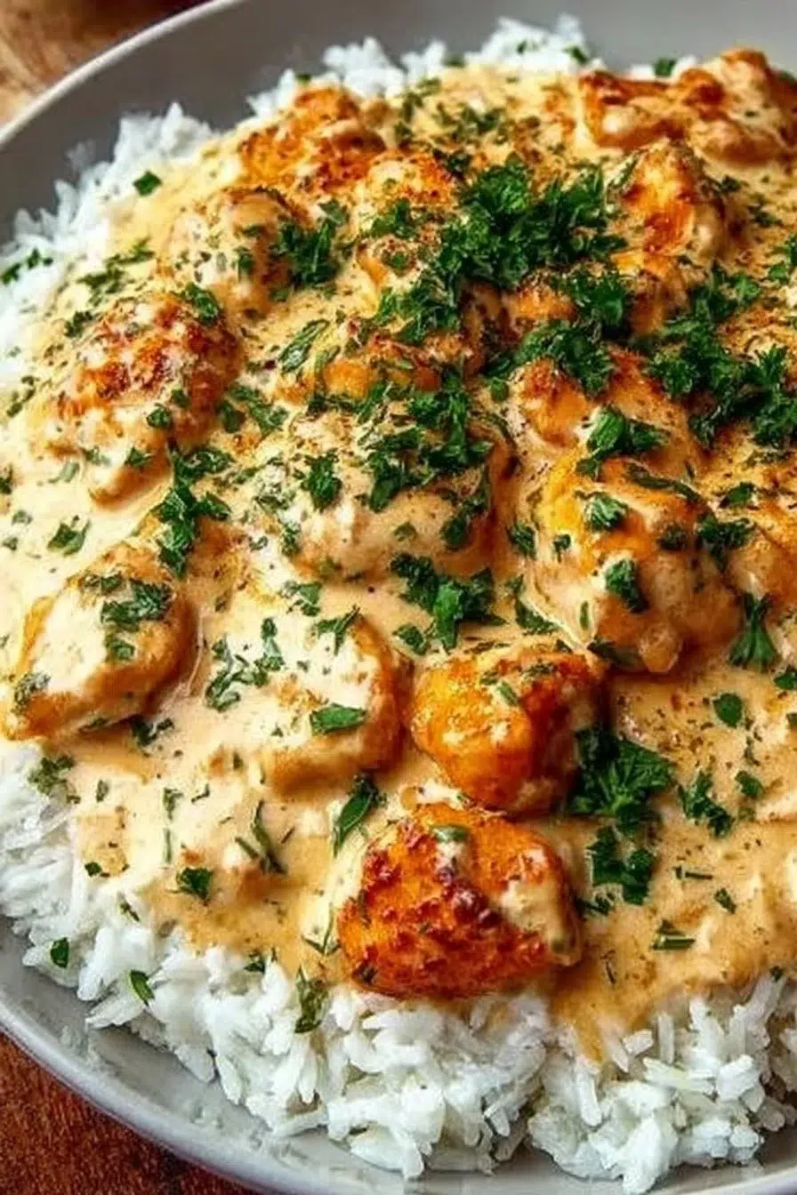 Creamy Smothered Chicken and Rice