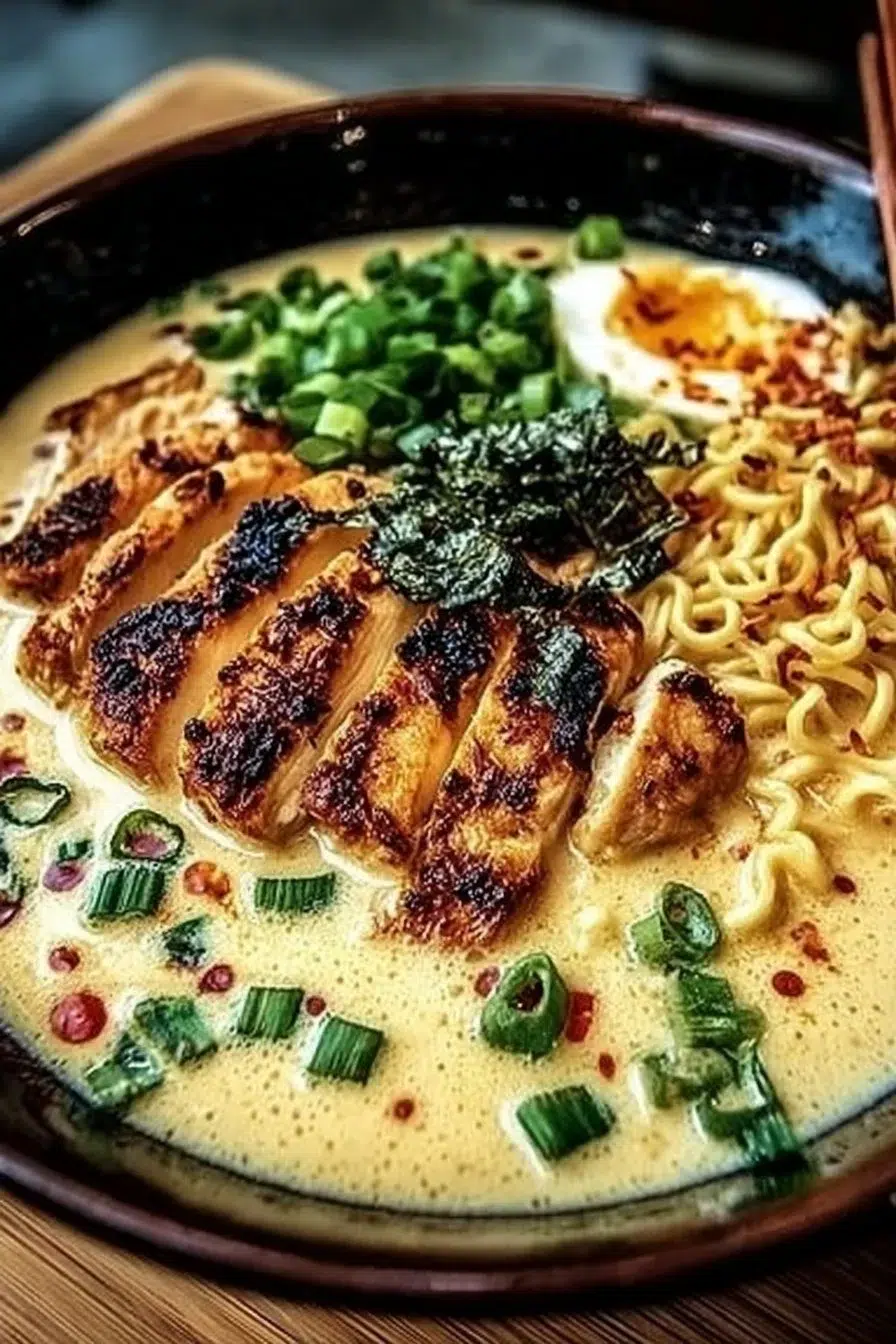 Creamy Garlic Chicken Ramen